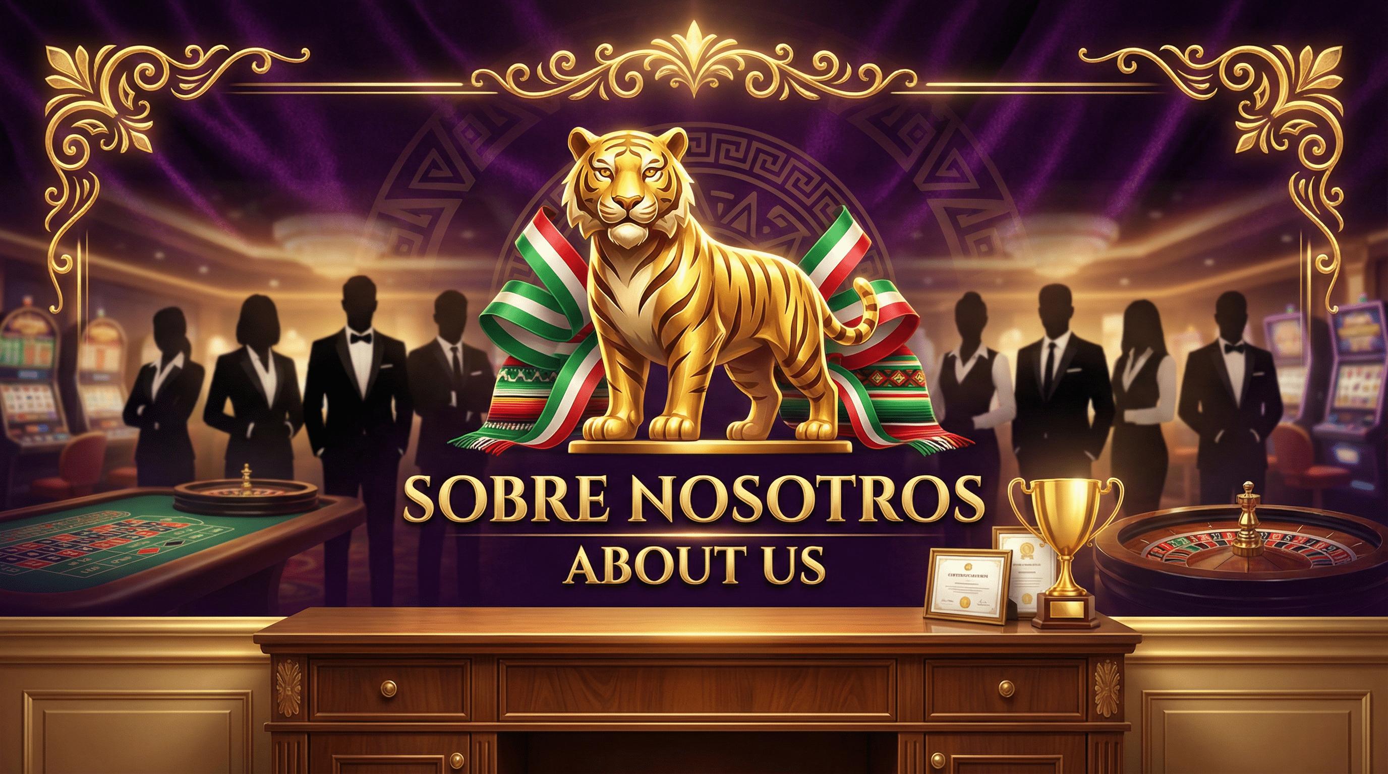 Equipo profesional de Betfair App México con tigre dorado mascota